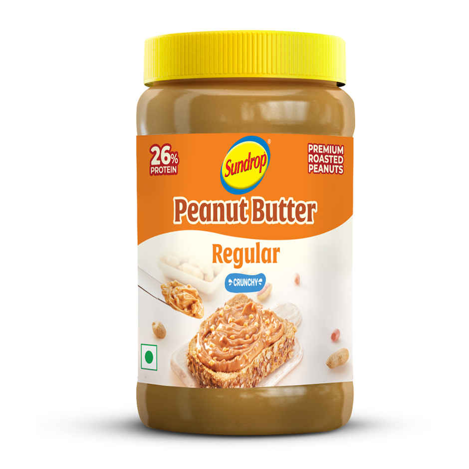 Sundrop Peanut Butter | Crunchy | With 26% Protein | Premium Roasted Peanuts | No Preservatives