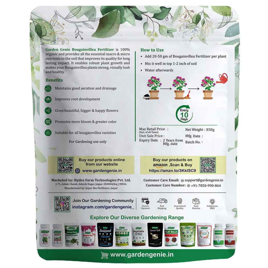 Garden Genie Bougainvillea Plant Boost Fertilizer | Enhances Flowering & Growth