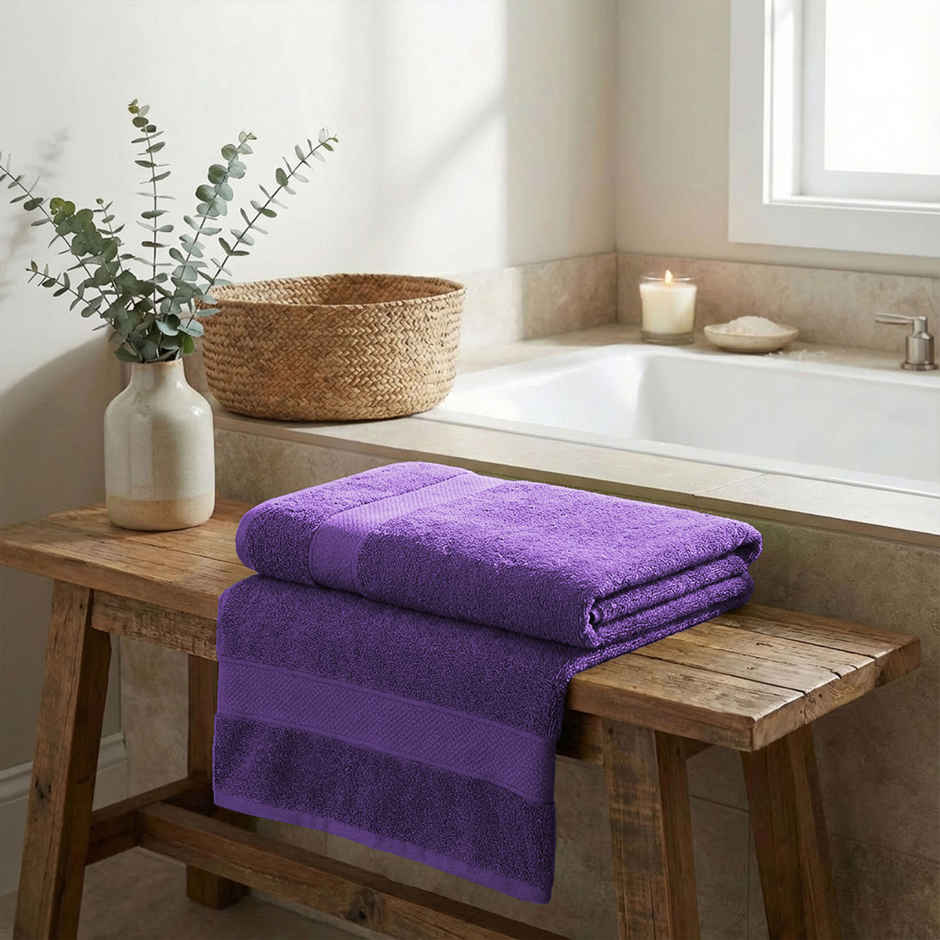 Mytrident Urban Comfort Cotton Bath Towel | Purple