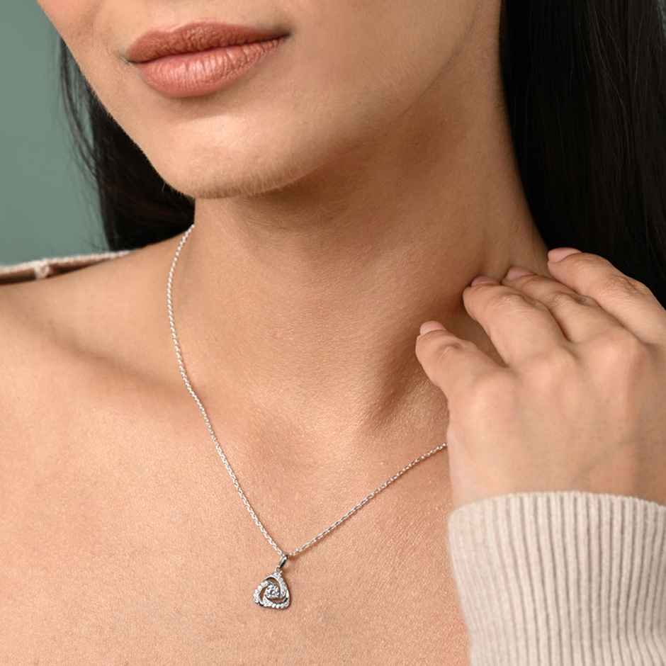 Clara 925 Sterling Silver Bianca Solitaire Pendant Earrings Chain Necklace Jewellery Set