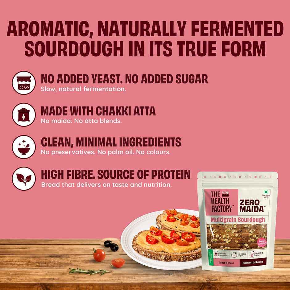 The Health Factory Multigrain Sourdough | Zero Maida | No Added Sugar | No Added Yeast