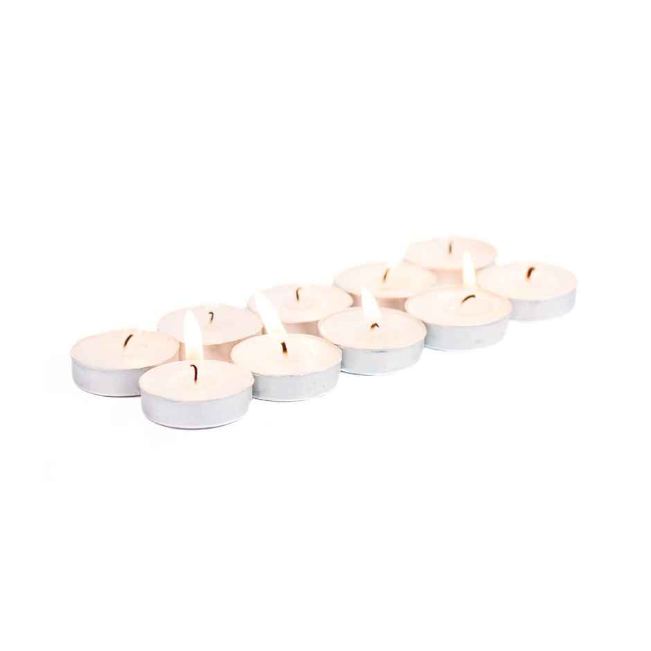 Unscented Tealight Candles | Pack of 10 | 8 g Each | Auradecor