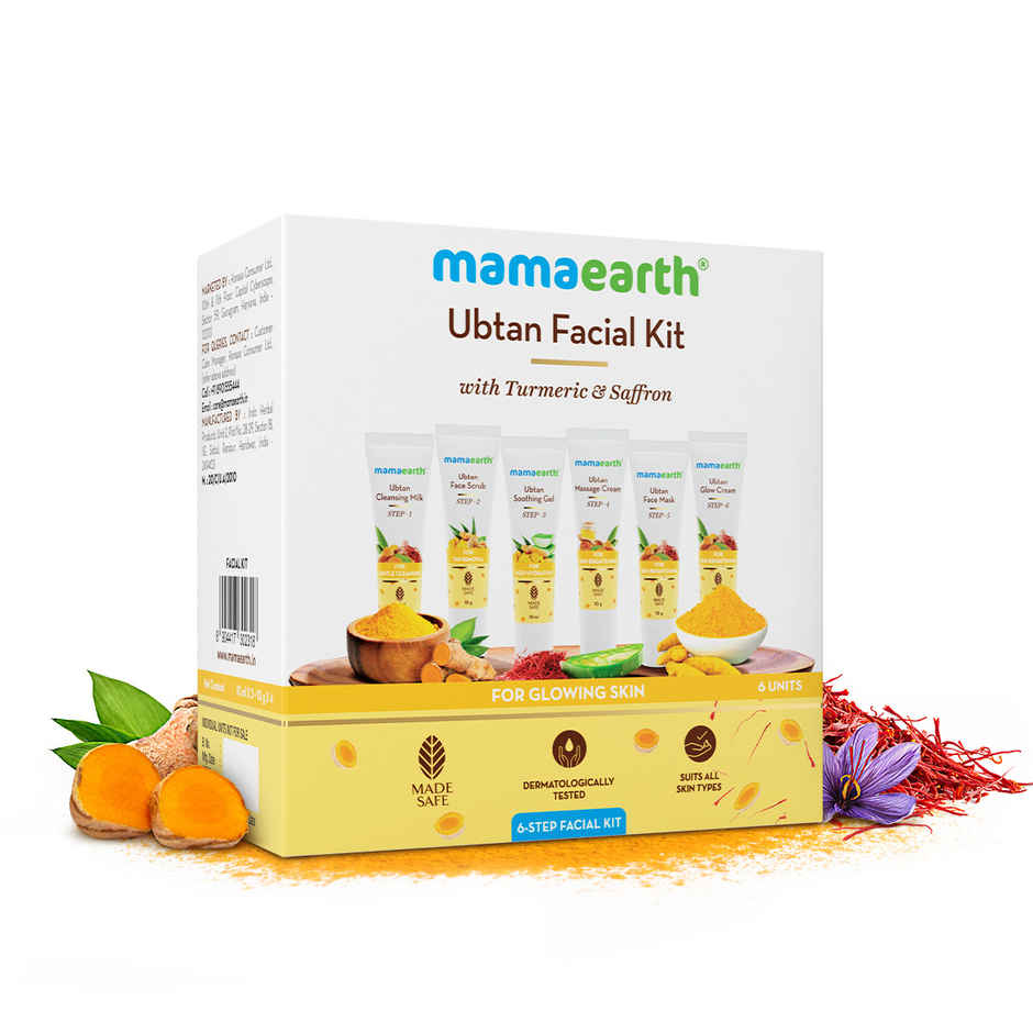 Mamaearth Ubtan Facial Kit With Turmeric & Saffron For Glowing Skin