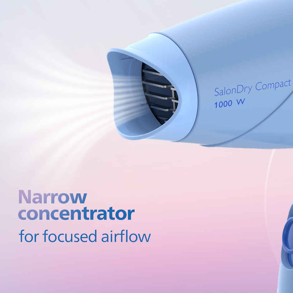 Philips Hair Dryer|Precise Drying with Narrow Concentrator|2 Flexible Heat Settings|1000W|HP8100/60