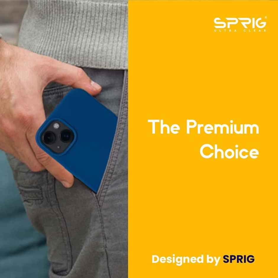 Sprig Designer Back Cover for Apple Iphone 15 Liquid Silicone Shock Proof | Navy Blue | MagSafe Compatible