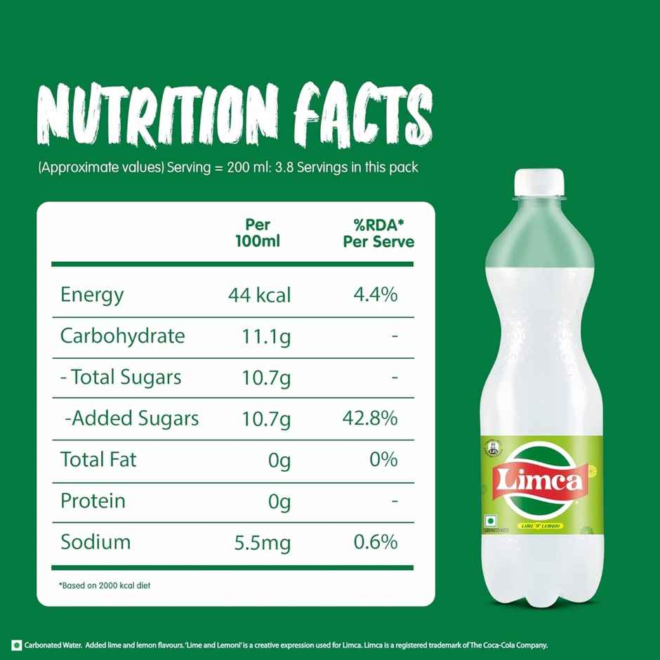 Limca Lemon Soft Drink | Carbonated Beverage