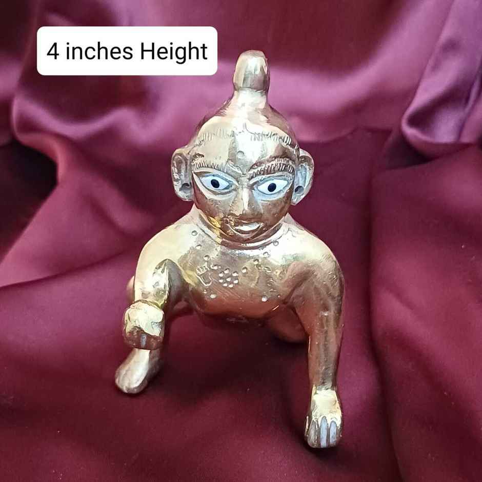 Gullak Laddoo Gopal Brass Idol | Size - 4 inch