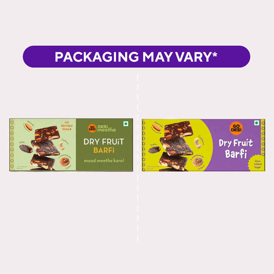 GO DESi Dry Fruit Barfi | 93% Dry Fruit | No Added Sugar