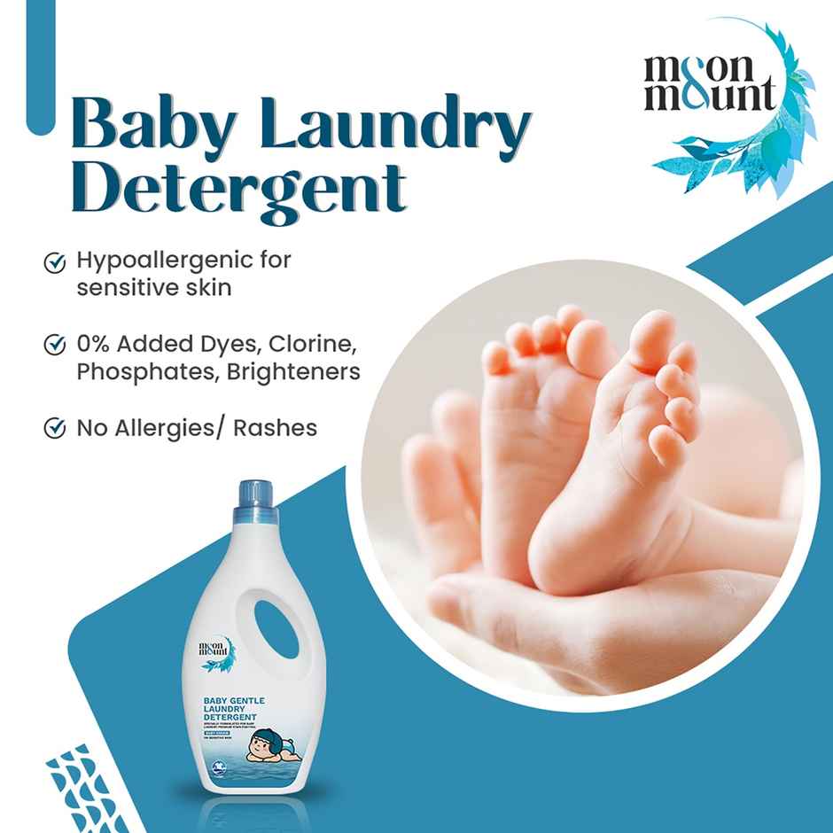 Moon And Mount Baby Laundry Liquid Detergent Washing Liquid For Baby Clothes Leaf Love (Ossam) 1 l
