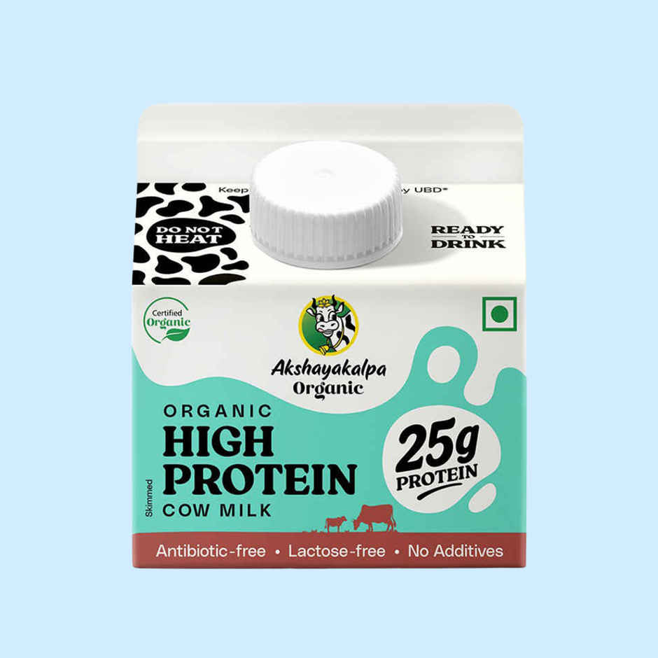 Akshayakalpa Organic High Protein Cow Fresh Milk | 25g Protein | Gable Top Pack