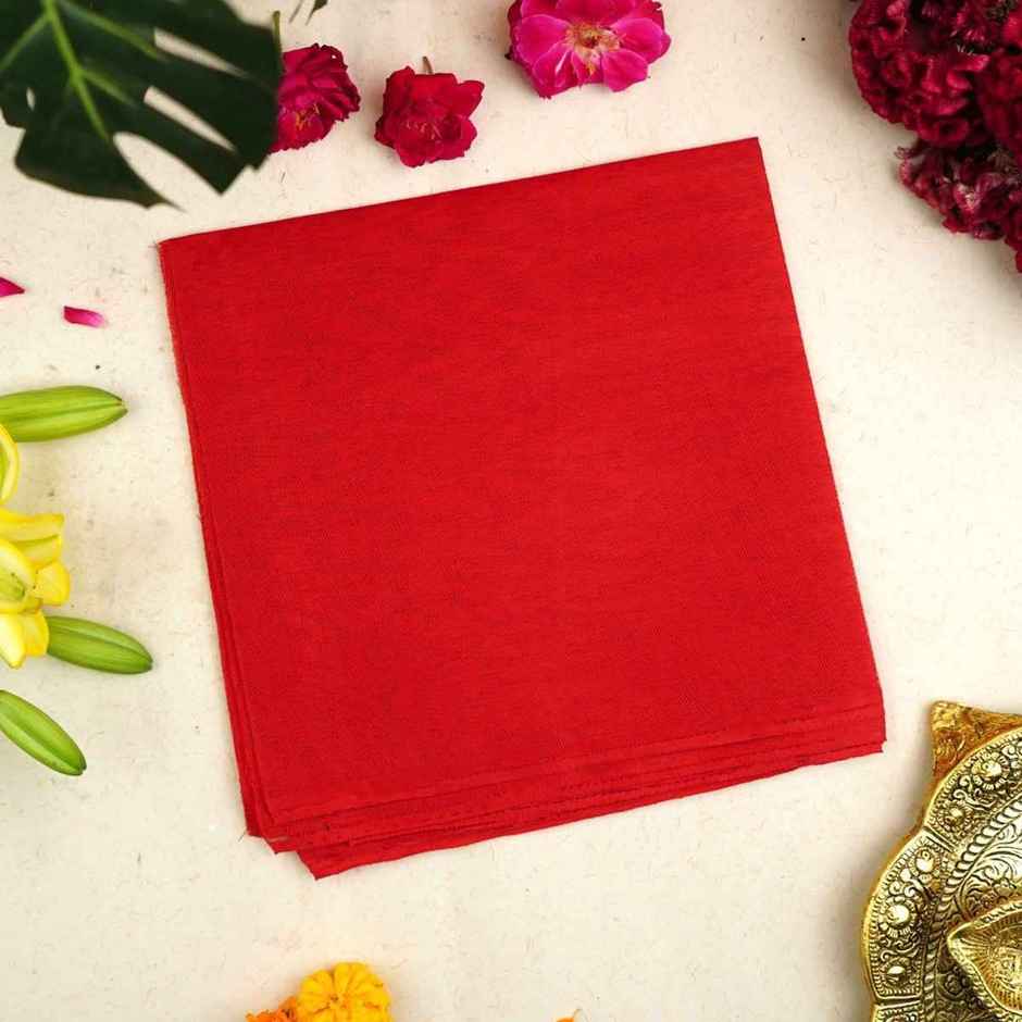 Red Puja Vastra | Blouse Piece | Pooja Cloth | 1.25 m | ServDharm