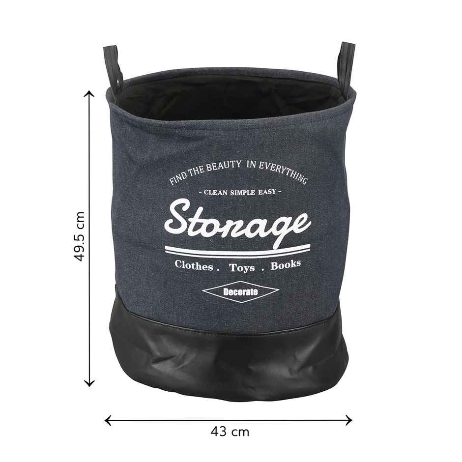 Kolorr 90L Laundry Bag For Clothes/Large Cloth Hamper Basket Foldable Dark Blue
