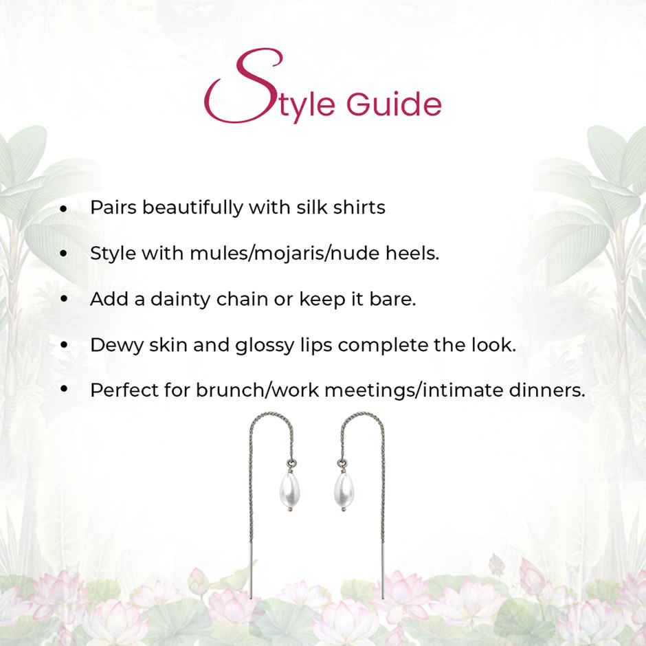 Unniyarcha 92.5 Silver Pearl Sui Dhaga Earring