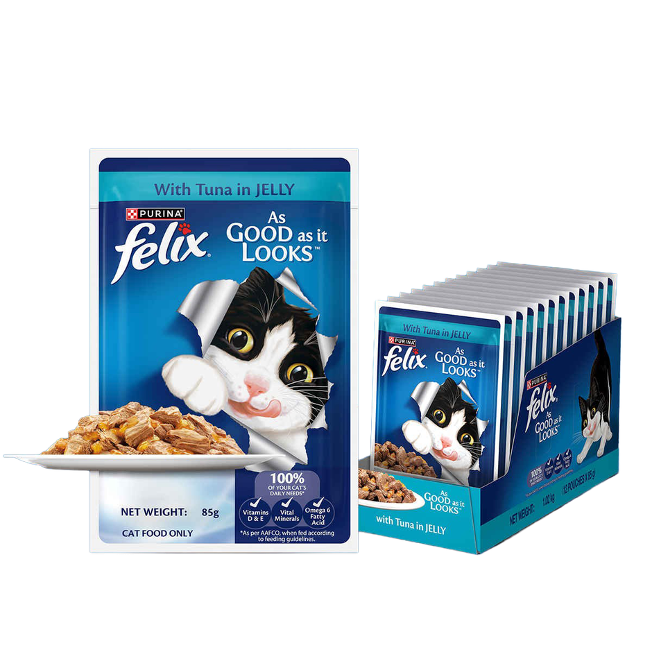 Felix Tuna Jelly Wet Cat Food Adult | Complete & Balanced