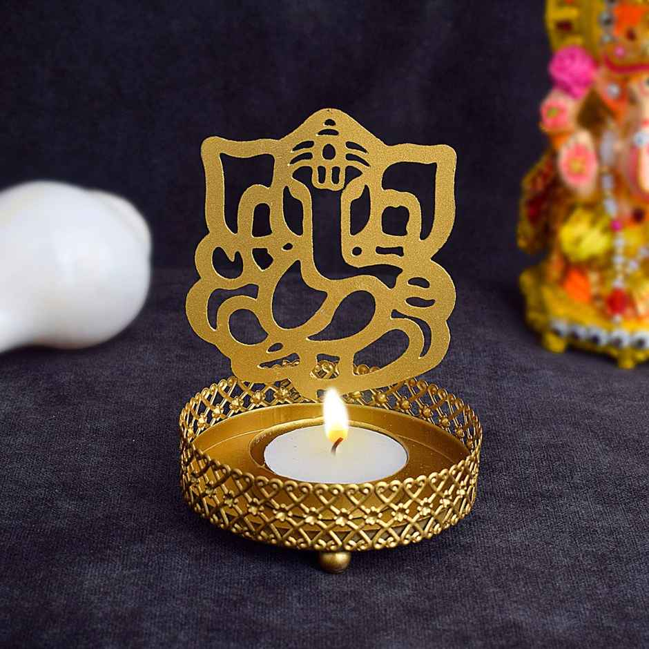 Ganesh Shadow Diya | Metal | Satvik