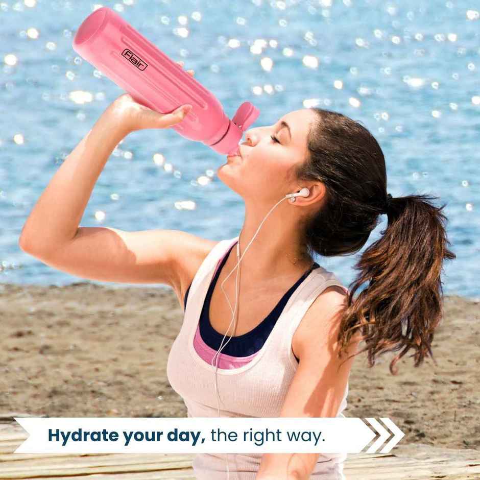 Flair Arrow Stainless Steel Inner Insulated Water Bottle 900Ml Pink