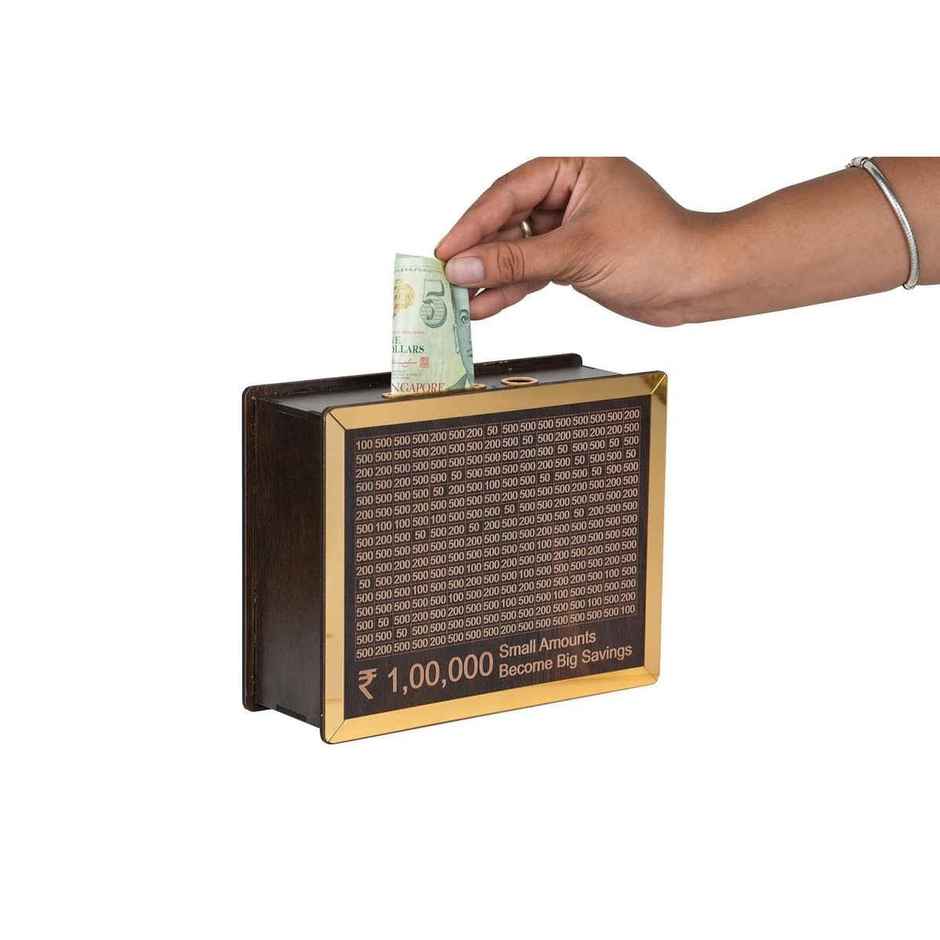 Fablue Wooden Piggy Bank Wooden Coin Box Money Saver for Kids