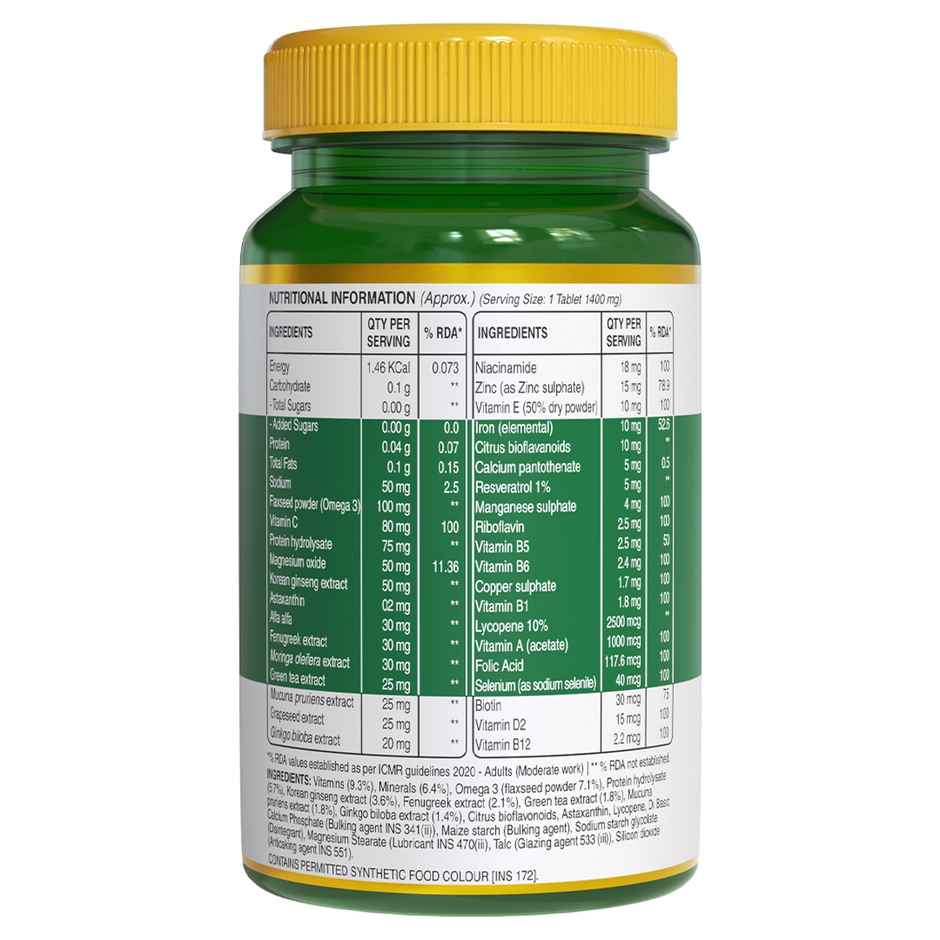 Pure Nutrition Men's Multivitamin 1400mg | Biotin | Ginseng | Moringa & Iron