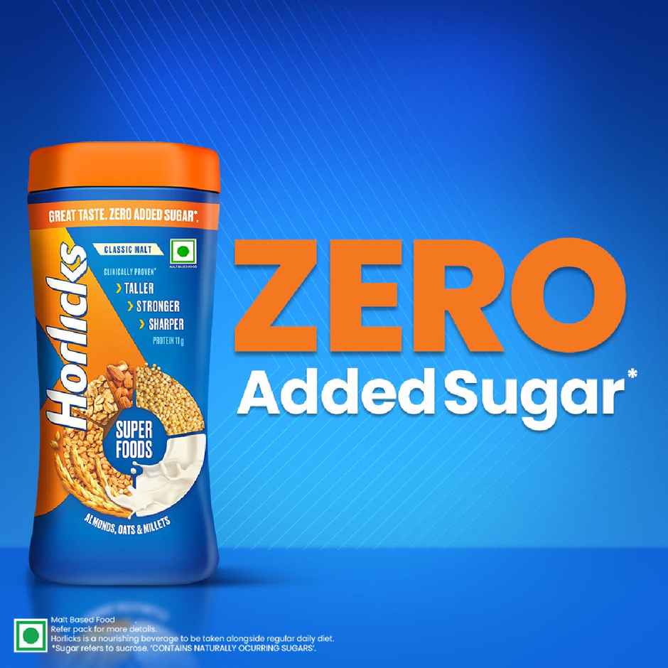 Horlicks No Added Sugar Nutrition Drink Jar | Superfoods