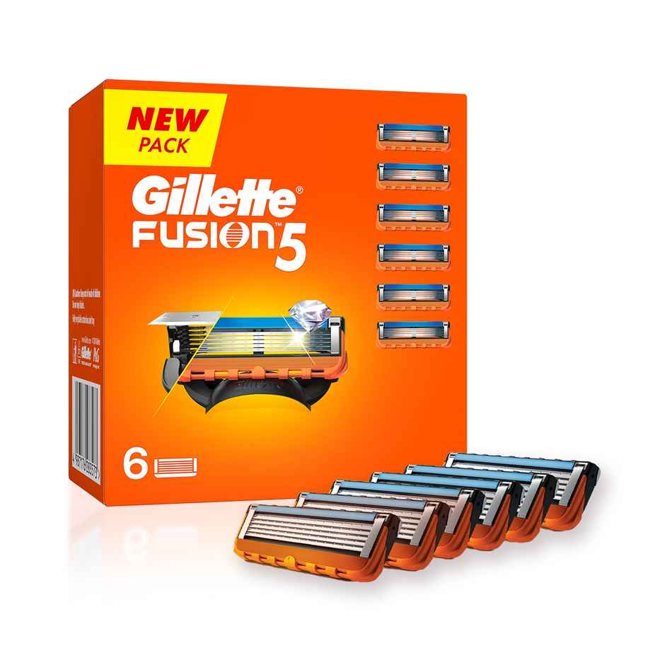Gillette Fusion Manual Shaving Razor Blades For Men (6 Cartridges)