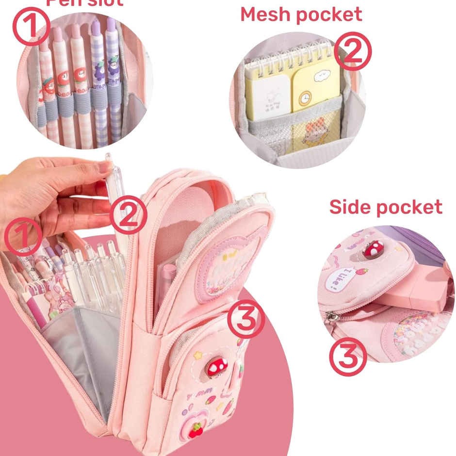 Fablue Happy Times Premium Multifunctional Pencil Pouch | Light Purple