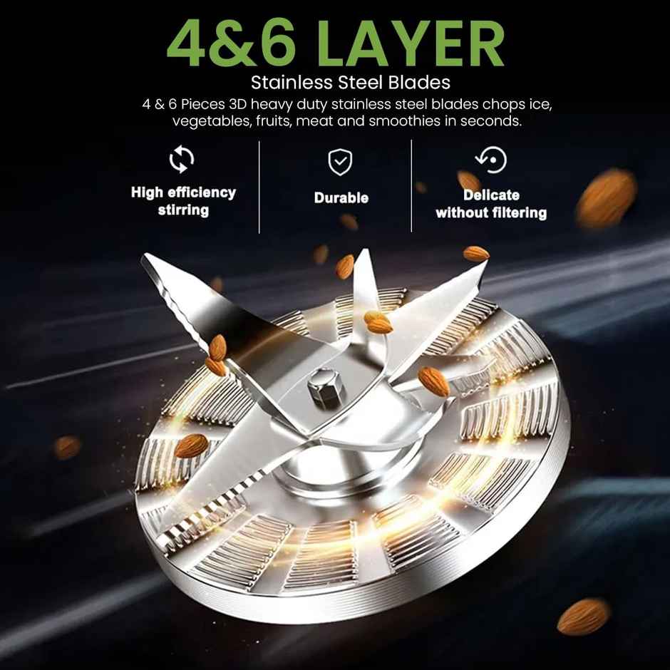 Inalsa Nutri Blender | Mixer Grinder Jazz 600 | 600W | 5 Jar,3 Blades& Froth Blade - Black & Silver