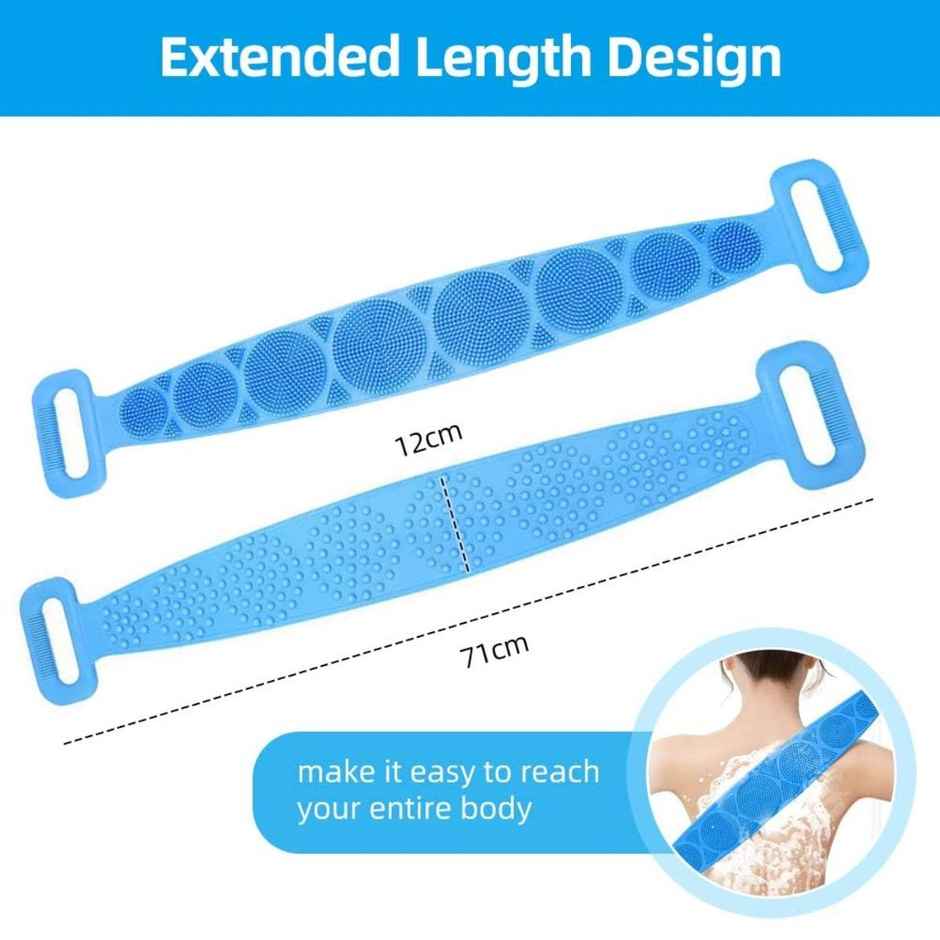 Bronson Professional Back Scrubber Belt Cleaning Exfoliating Bath Brush | Color & Design May Vary