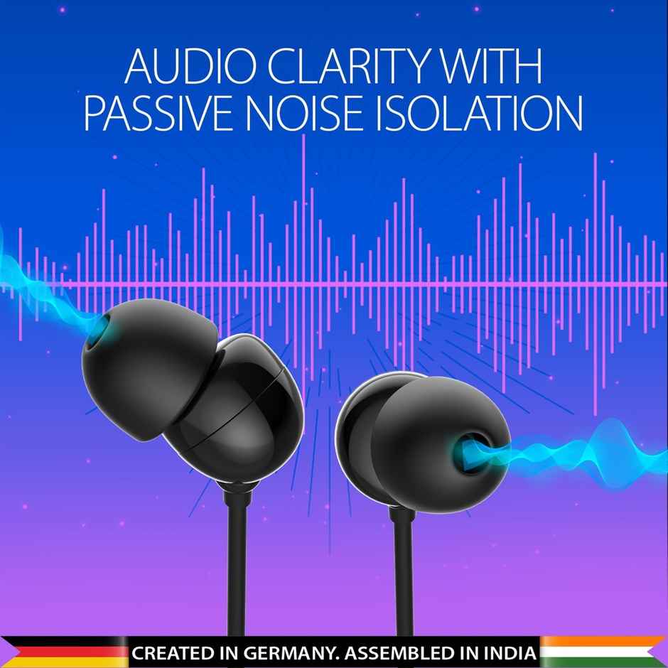 Blaupunkt Em06 In-Ear Type C Earphone With Mic And Deep Bass | Black | In The Ear