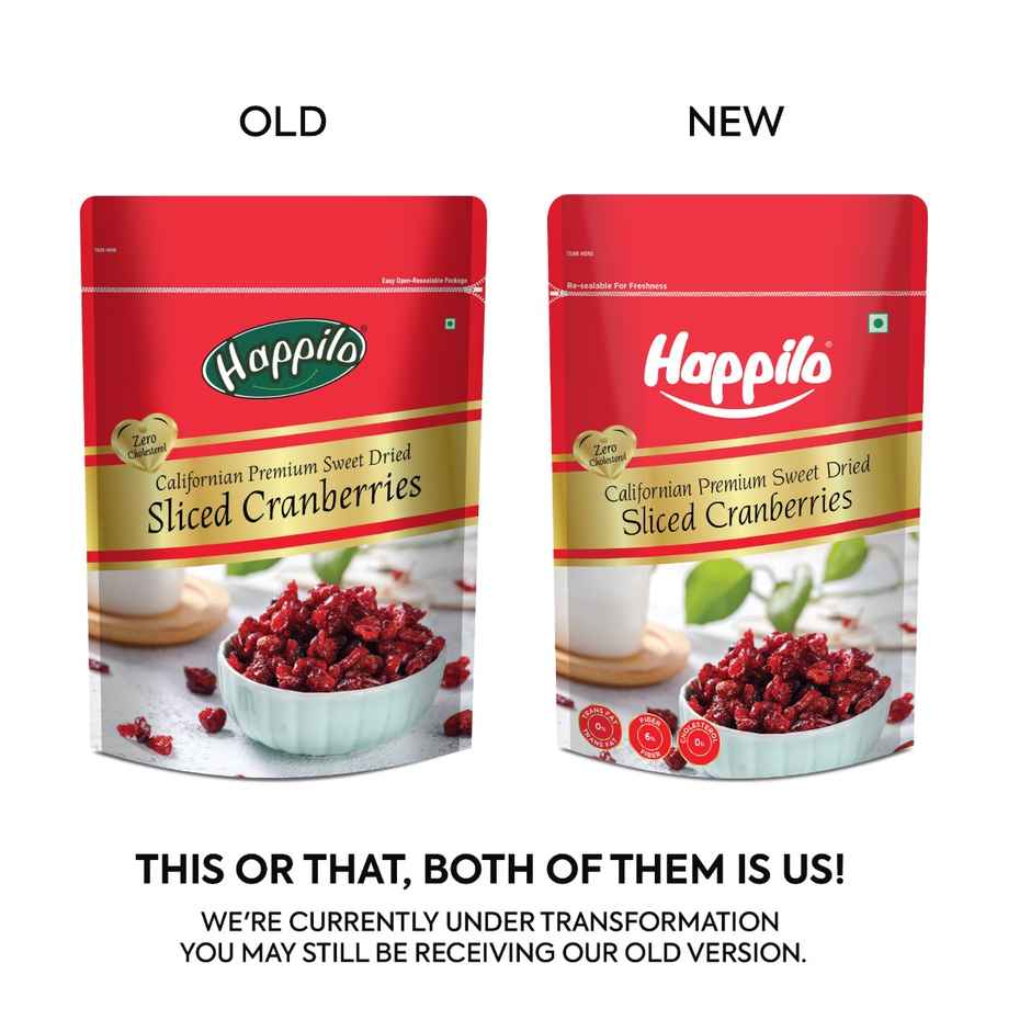 Happilo Premium Californian Dried and Sweet Sliced Cranberries