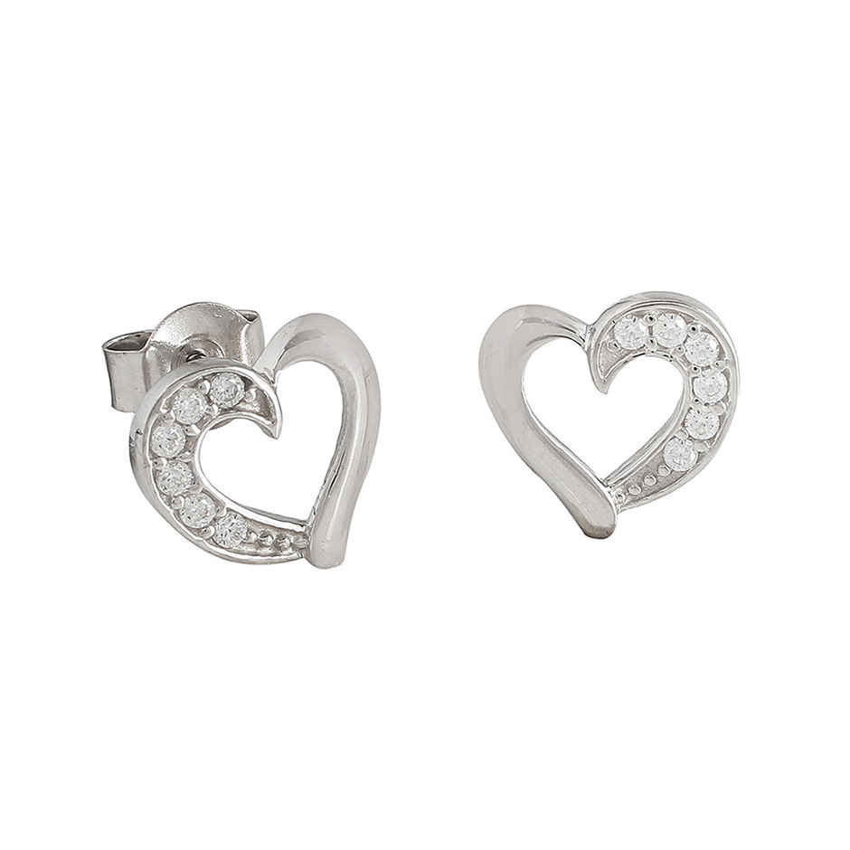 Voylla 925 Sterling Silver Heart Shaped Earring
