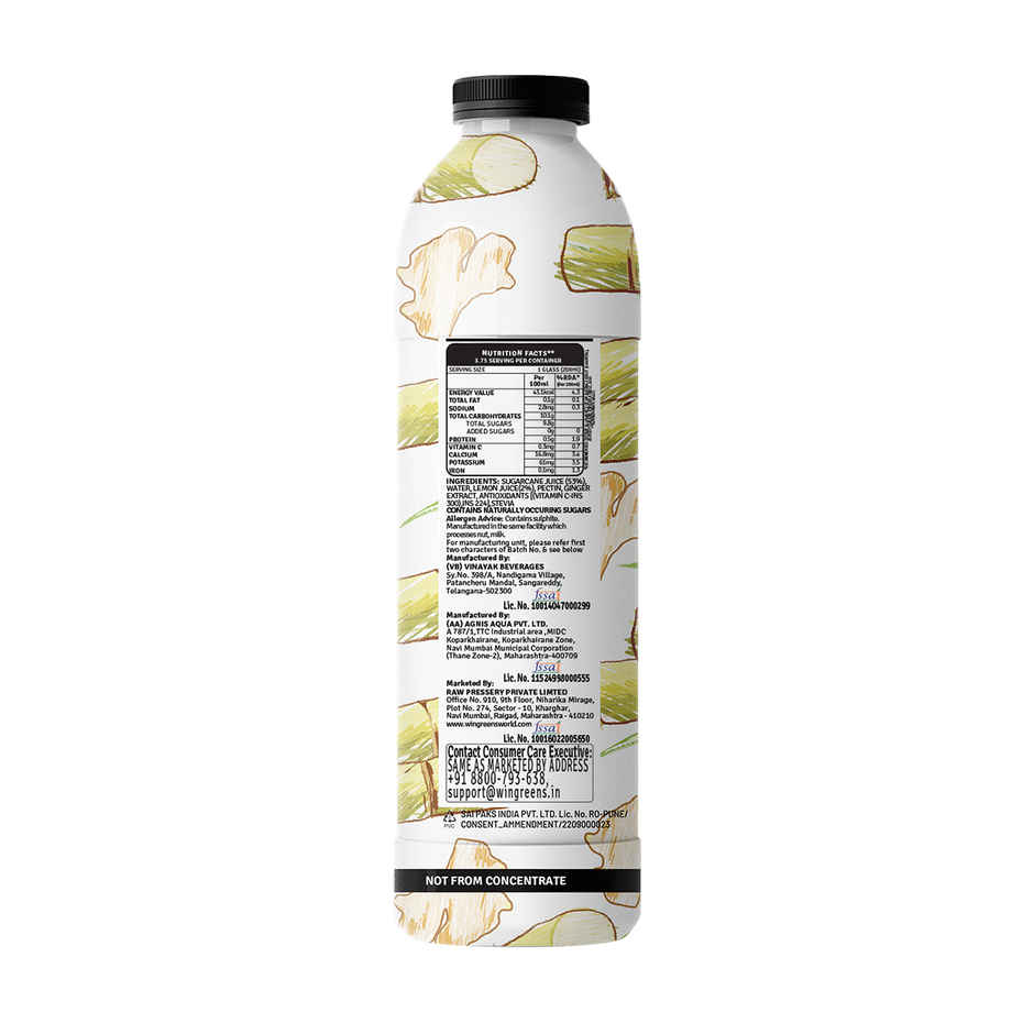 RAW Pressery Refreshers Sugarcane Juice  Not From Concentrate