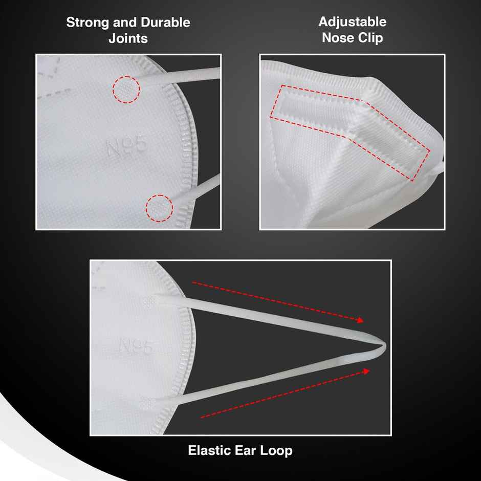 Quarant N95 Anti-Pollution Face Mask With Nose Clip | Ffp2 Mask | White - Pack Of 10