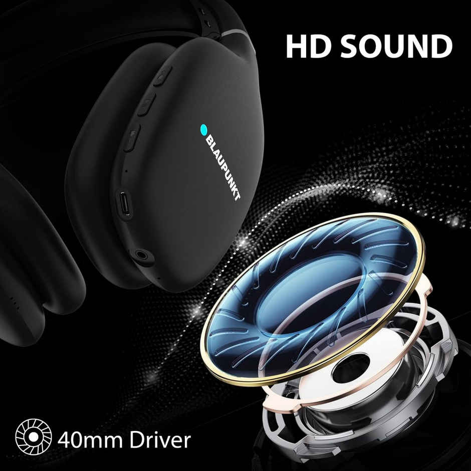 Blaupunkt Bh31 Wireless Headphone Bluetooth & Wired (Black, On The Ear)