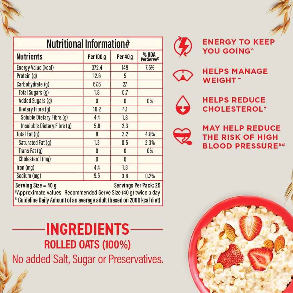 Bagrry's White Oats (Made From 100% Whole Grain)