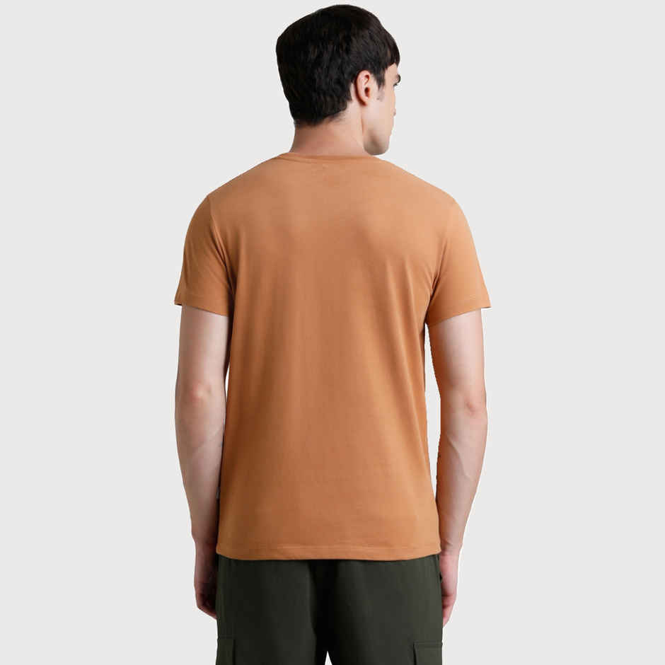 JACK & JONES Men's Graphic Print Crew Neck T-shirt | Brown - L