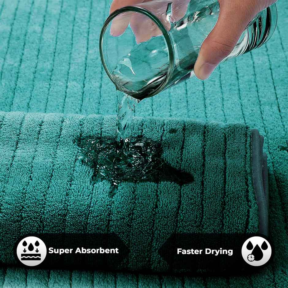 Story@Home Microfiber 400 2 U Hand Towel Green Stripes