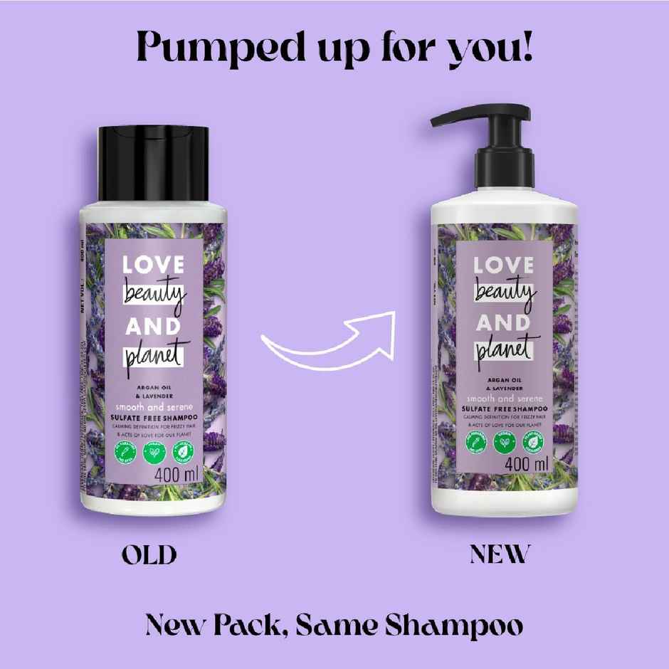 Love Beauty & Planet Argan Oil and Lavender Sulfate Free Smooth and Serene Shampoo