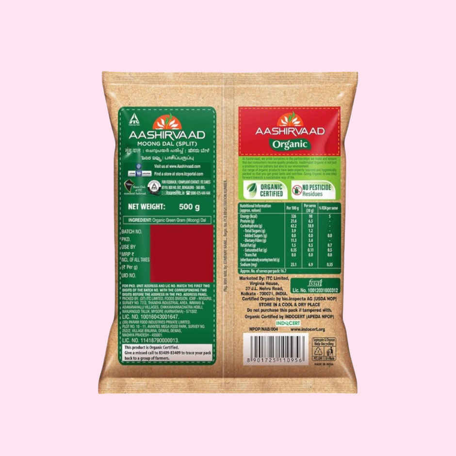Aashirvaad Organic Moong Dal | Split | Dhuli | Rich In Protein