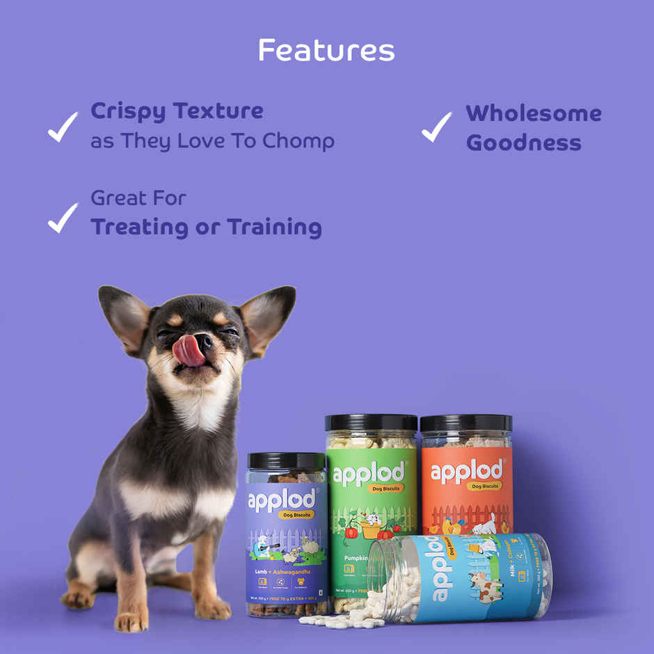 Applod Real Lamb & Ashwagandha Dog Biscuit | For Puppy & Adult Dogs | Best Training Dog Treat