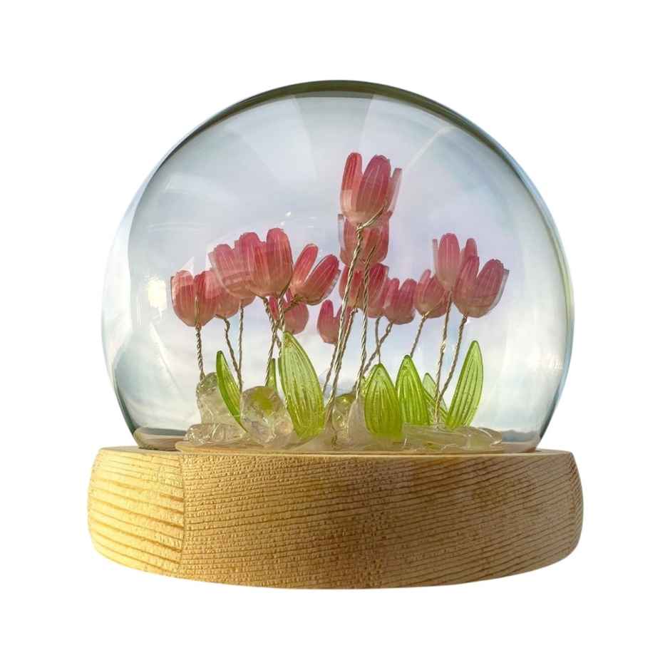 Desidiya Romantic Tulip Night Light - Elegant Led Ball Lamp, Includes 9 Diy Tulip Flowers