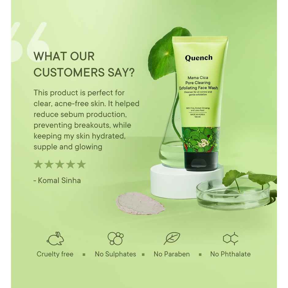 Quench Exfoliating Face Wash with Cica & Korean Ginseng for Acne Control