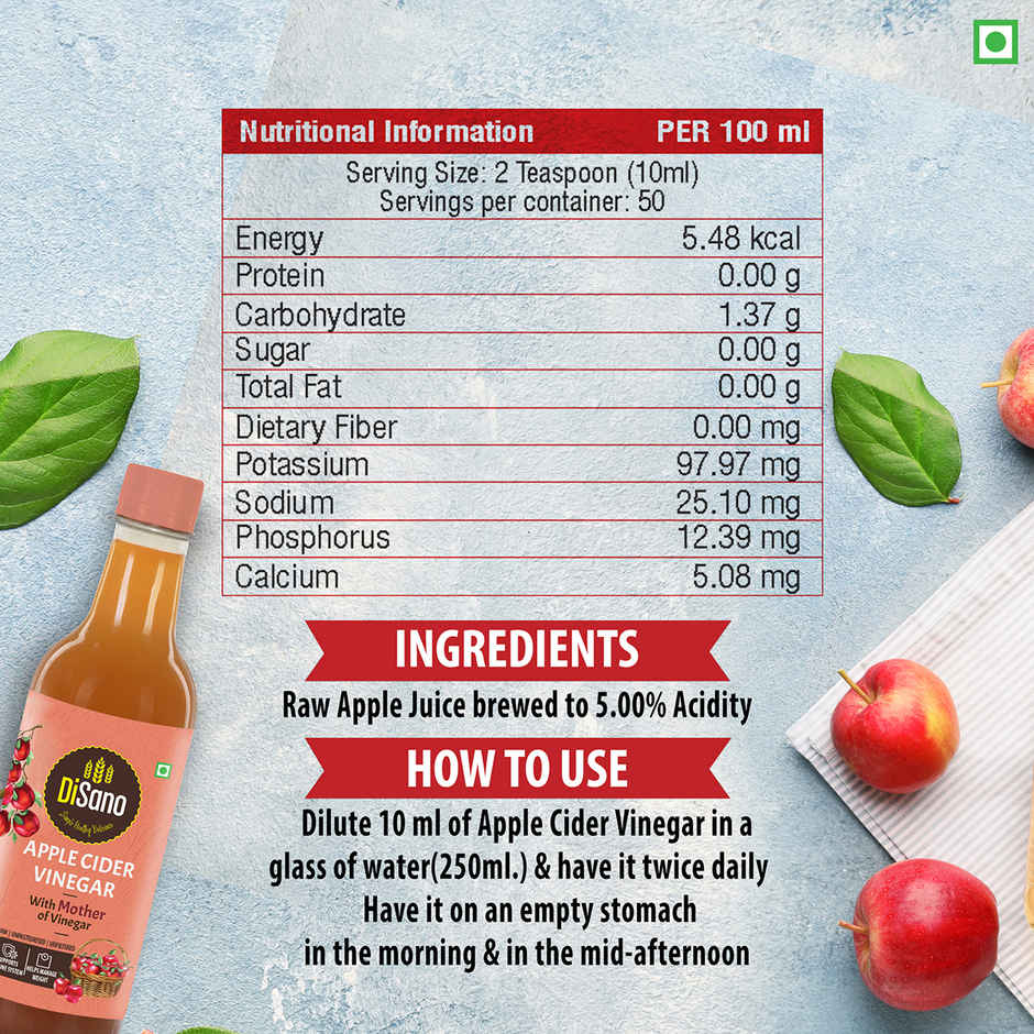 Disano Apple Cider Vinegar With Mother Vinegar Combo 