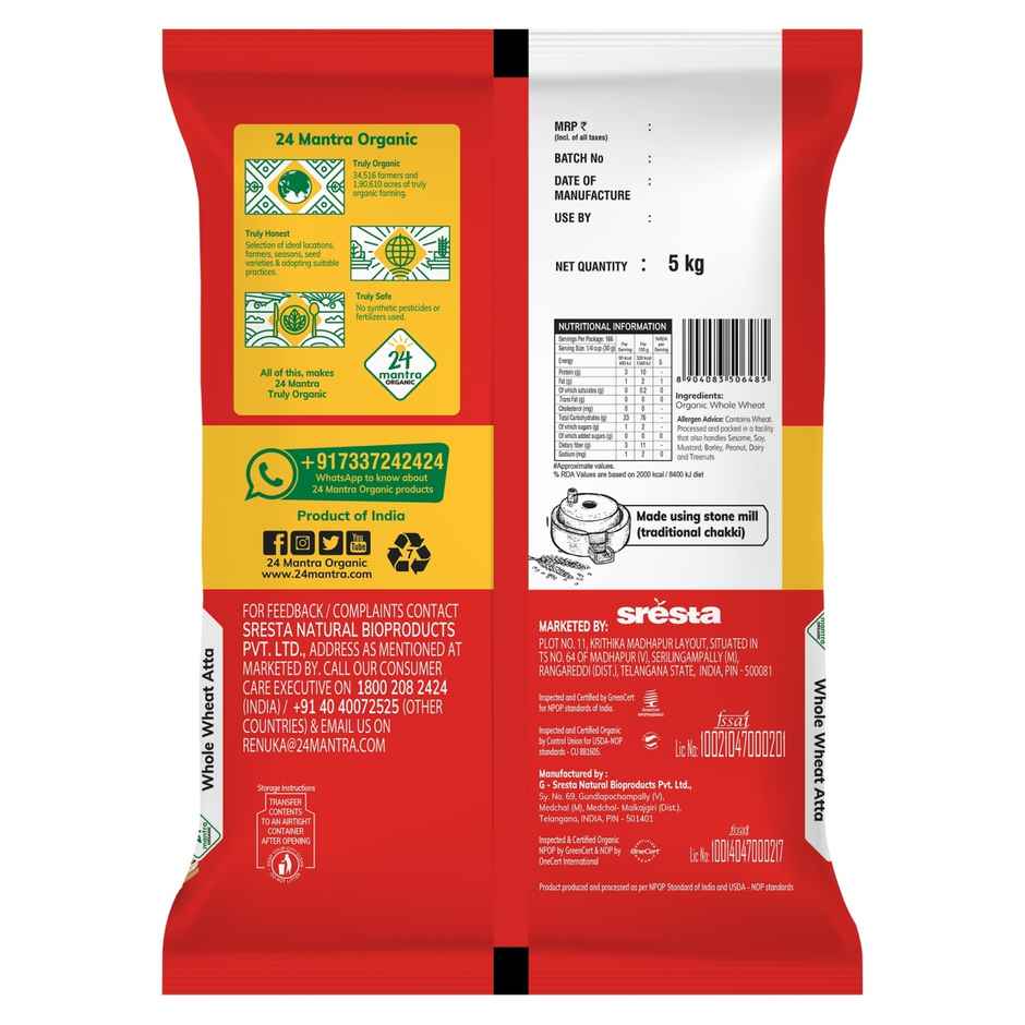 24 Mantra Organic Whole Wheat Atta