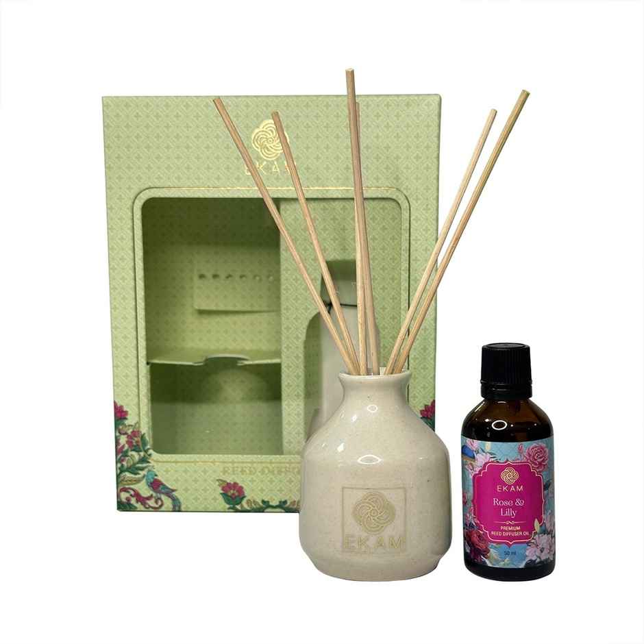 Ekam Reed Diffuser Gift Set | Rose & Lily