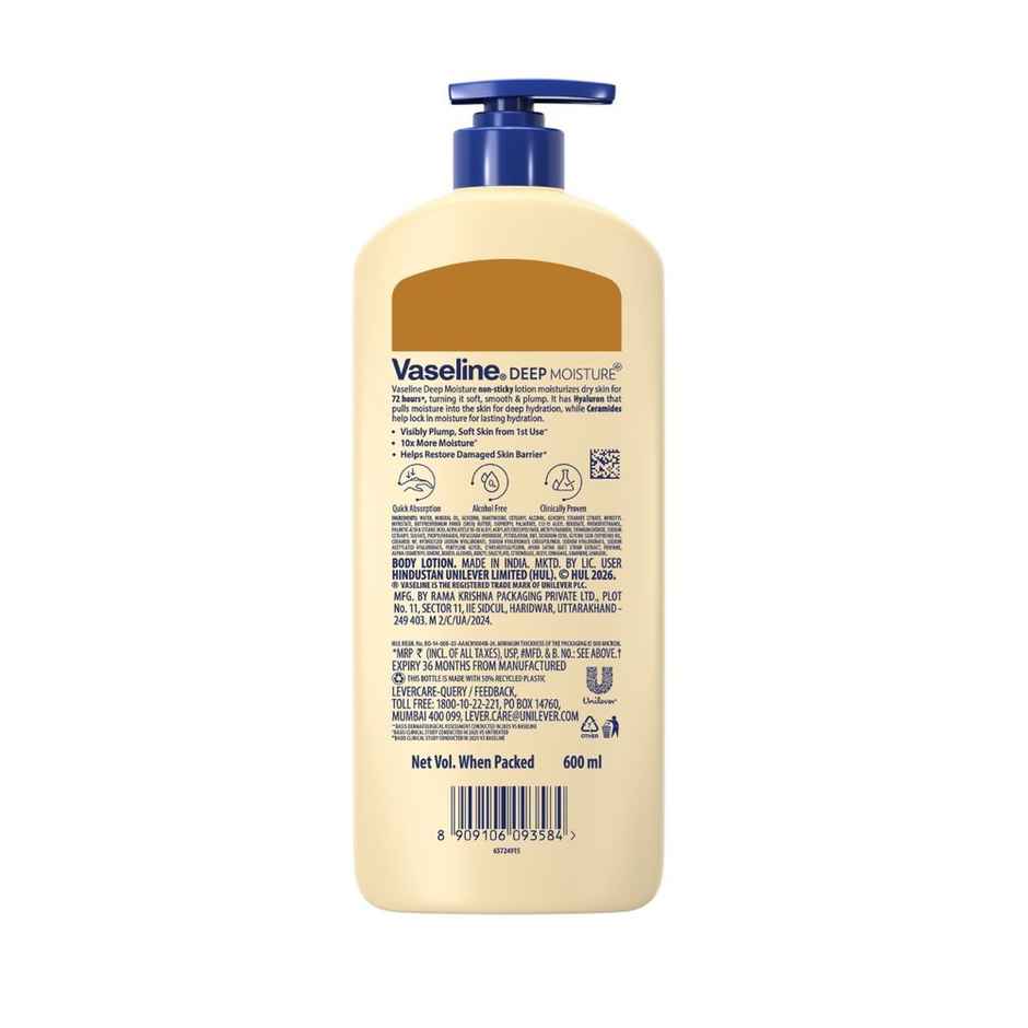Vaseline Deep Moisture Body Lotion With Ceramide Hyaluron | 10X More Moisture| For Dry Skin