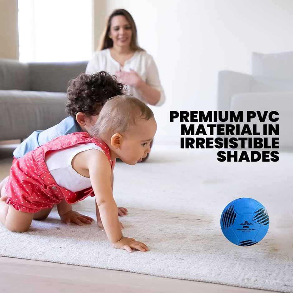 Mayor Sammy Soft Rubber Kids Football For Age Group Below 4 Years - Size- 1 (Pack Of 1, Blue)