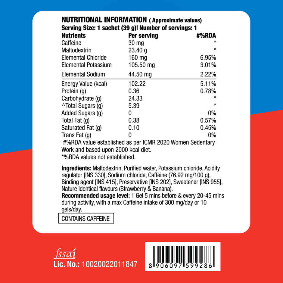 Fast&Up Energy Gel Caffeinated Strawberry Banana