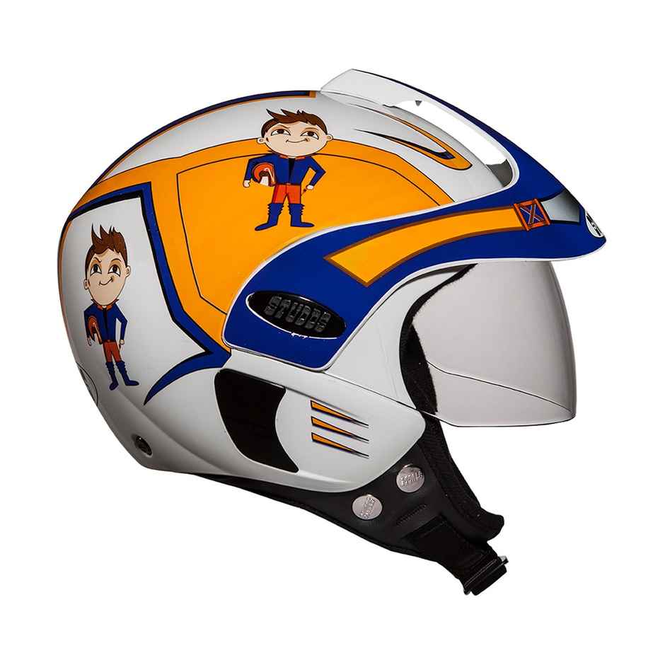 Studds Marshall Kids D1 Open Face Helmet for Boys |White - 2XS