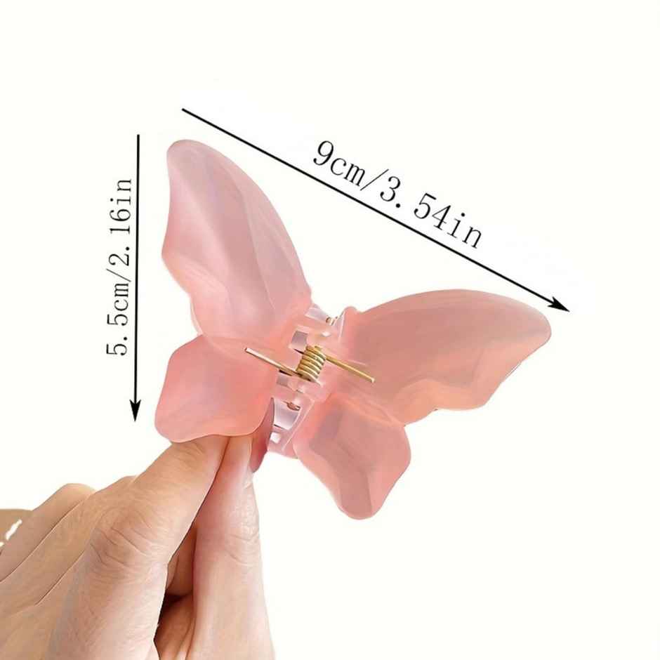 Chronex 2 Pcs Acrylic Frosted Butterfly Hair Claw Clips - Cute Butterfly Claw Hair Clips | Assorted