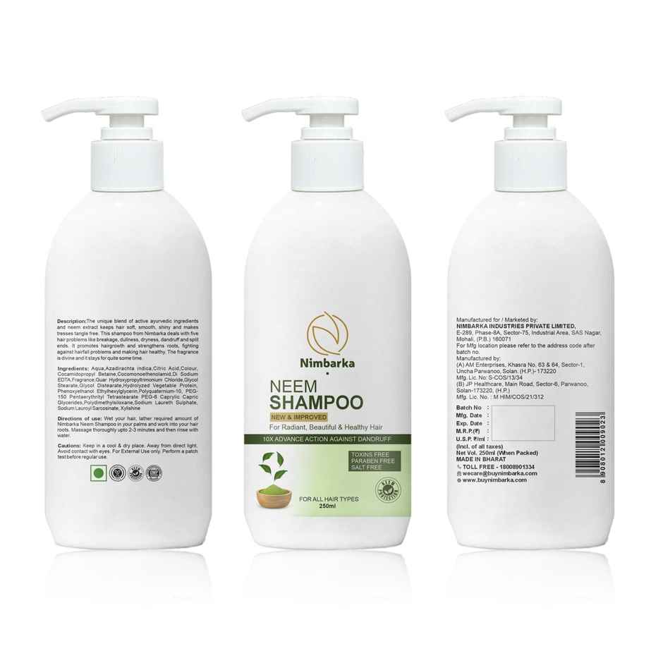 Nimbarka Neem Shampoo Radiant Beautiful & Healthy Hair 10X Advanced Action Against Dandruff